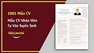 Cv Xin Việc Tư Vấn Tuyển Sinh